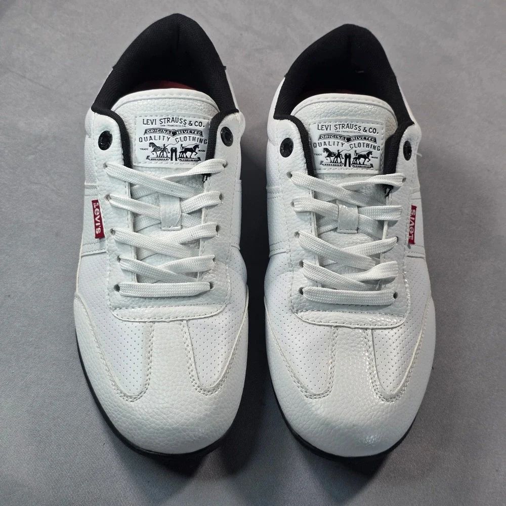 Levis Mens White Low Top Sneakers Comfort Insole Shoes Size 10 New Without box